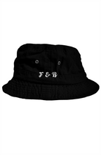 Load image into Gallery viewer, F&B White wings black bucket hat