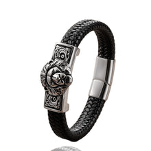 Load image into Gallery viewer, Men's Retro Lion Head Leather Bracelet