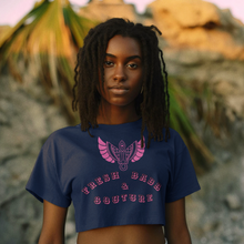 Load image into Gallery viewer, F & B PINK WINGS CROP TEE