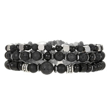Load image into Gallery viewer, Men's Minimalist Layered Natural Stone Frosted Bracelet
