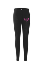 Load image into Gallery viewer, Egyptian Pink Wings black Womens Leggings
