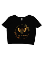 Load image into Gallery viewer, F&amp;B Soft Sunrise blk crop tee
