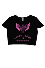 Load image into Gallery viewer, F&amp;amp;B Couture Pink wings blk crop tee
