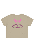 Load image into Gallery viewer, F &amp; B PINK WINGS CROP TEE SAND
