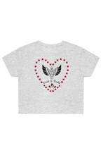 Load image into Gallery viewer, F &amp; B PAW LOVE CROP TEE ATHLETIC HEATHER
