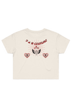 Load image into Gallery viewer, F &amp; B EXPLOSIVE LUV CROP TEE ECRU
