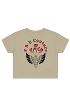 Load image into Gallery viewer, F &amp; B RED ROSE CROP TEE SAND
