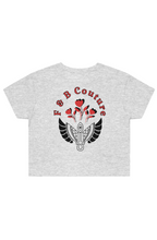 Load image into Gallery viewer, F &amp; B RED ROSE CROP TEE ATHLETIC HEATHER
