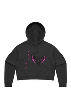Load image into Gallery viewer, F &amp; B SIDE BY SIDE CROP TOP HOODIE ( blk )
