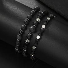 Load image into Gallery viewer, Men's Minimalist Layered Natural Stone Frosted Bracelet
