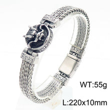 Load image into Gallery viewer, Retro Dragon-head &amp; Dragon-bone Titanium Steel Bracelet
