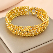 Load image into Gallery viewer, Double-row Chain Wide Mesh Bracelet
